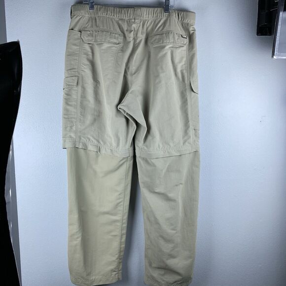 NF Sz XL Convertible Zip Tan Cargo Many Pockets Ankle Zip Gusset 40 X 32” Belted - Picture 6 of 16